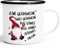 Moonworks® Emaille-Tasse Spruch Ein Glühwein Swei Glühwein-Becher Wichtel Weihnachtsmarkt Geschenk Weihnachtsmann emaille-weiß-schwarz standard
