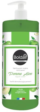 BOLDAIR- Nettoyant mains pomme aloe- Formule nettoyante, Hydratante et adoucissante- 500ML- Fabrication Française