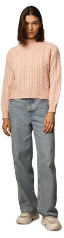 ONLY Onlida Life Ls High Neck KNT Sweater, Rose argenté/détails : mélangé, M Femme