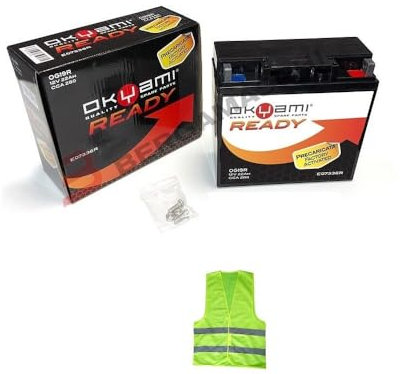 COMPATIBILE CON BMW R1200R 1200 per anno 2006 BATTERIA OG19R OKYAMI CCA 280 FORNITA CARICA E PRONTA ALL'USO BATTERIE ATTIVE 22 AH AMPERE 12 VOLT 186X82X171MM