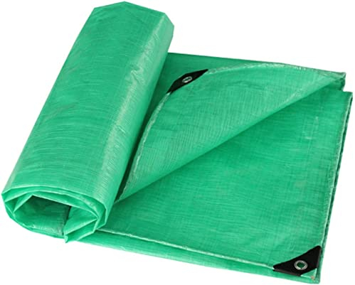 Heavy Duty Poly Tarp Cover 2X4M, Tarps Cover Green Waterproof, Tarpaulin Waterproof With Aluminum Eyelets, Reinforced Edges, Multipurpose Cover, LeXAaN, Green, 3 * 6m
