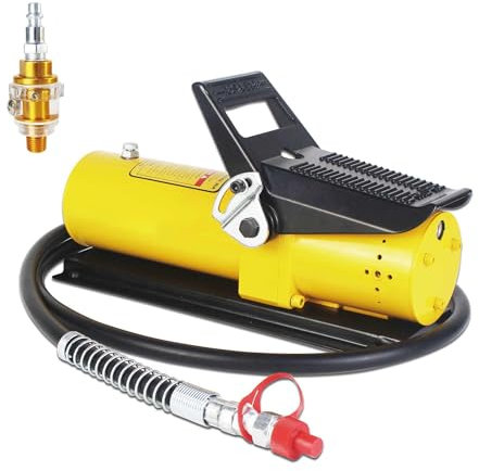 CYTBEK Bomba hidráulica de Aire,Bomba hidráulica neumática de Alta presión de 10000 PSI con Manguera lubricadora de línea de Aire,Bomba hidráulica de Aire accionada con el pie para ariete, prensas