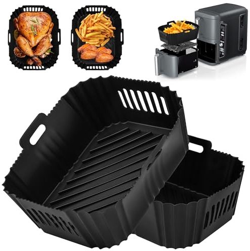 Hivio Airfryer Silikonform für Ninja Double Stack XL SL400EU, 2 Stück Heißluftfritteuse Zubehör für Ninja Heißluftfritteuse 9,5L, Heißluftfritteuse Silikonform für Ninja Foodi Max Dual Zone AF400EU