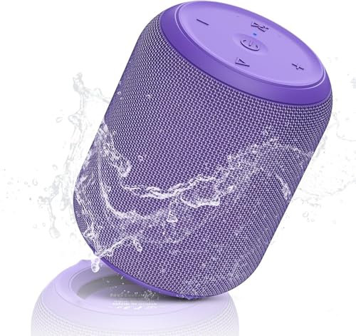 NOTABRICK Bluetooth Lautsprecher, Tragbarer Klein Musikbox mit Bluetooth 5.0 kabelloser, 15W Bass Stereo TWS, 15H Akku, IPX67 Wasserdicht für Strände Reise Party(Violett)