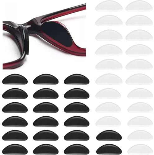 JEYORZY 20 Paia Naselli per Occhiali Antiscivolo Occhiali Silicone, in silicone tipo D, Nasello Antiscivolo Comodi per d'Aria, Naselli Adesivi per Occhiali