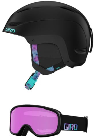 Giro Ceva Kombi-Pack Skihelm - Snowboardhelm mit passender Brille, Mattschwarz, Chroma Dot/Moxie Dot, S (52–55,5 cm)