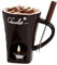 Xiwhuua Schokoladen Fondue Becher, Schokoladenfondue Set mit Edelstahl Gabeln, Teelicht Schokofondue Tasse, Keramik Schokoladen Fondue Tasse, Kleines Fondueset für Schokolade Käse