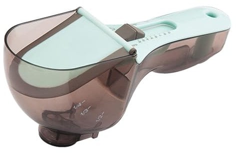 Cuchara medidora ajustable de plástico para cocina, juego de cuchara medidora de alta precisión, cuchara de gramo cuantitativa para café, alimentos, harina NsJ019 (A, 19 x 7 x 8 cm)