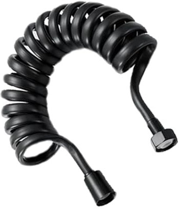 TYMYW Brauseschlauch Flexibel Einziehbarer Brauseschlauch,Kupfer Schnittstellen-Spiralschlauch,Federtyp-Badezimmer Schlauch,Schwarz,5M
