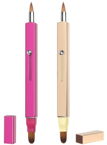 Pinceau à Lèvres Rétractable, Application de Rouge à Lèvres (Rose + Gold)