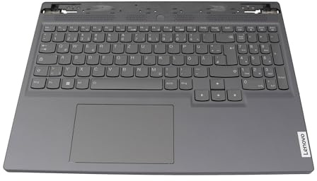 Lenovo 5CB1L56029 Original Tastatur inkl. Topcase DE (deutsch) grau | mit Backlight für Legion Slim 5 16IRH8 (82YA), 16APH8 (82Y9)