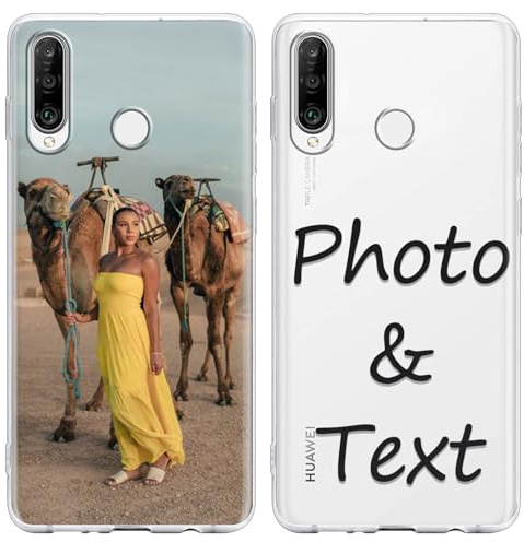 Kivlclri Personalisierte Handyhülle für Huawei P30 Lite 6,15'', Personalisiert Hülle mit Selbst Gestalten mit Eigenem Bild Foto Schutzhülle, Individuelle Design Case für Huawei P30 Lite,transparent
