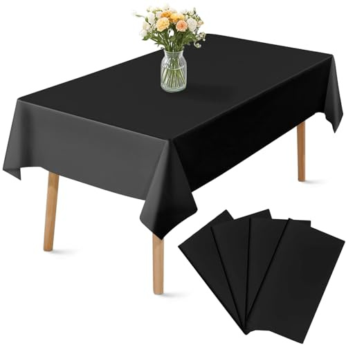4 Stück Einweg Tischdecken, Wasserdicht Geburtstag Tischdecken, 137 x 274cm Fleckschutz Rechteckig Tischtuch Tischabdeckung für Party Hochzeiten Kindergeburtstag Weihnachten Grillen Picknick
