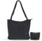 homchen Corduroy Tote Bag with Zipper Waterproof Cord Tote Bag for Women with Multi- Compartments Large Capacity Shoulder Bags Handbags for School Work Shopping Travel Daily Use (Black)