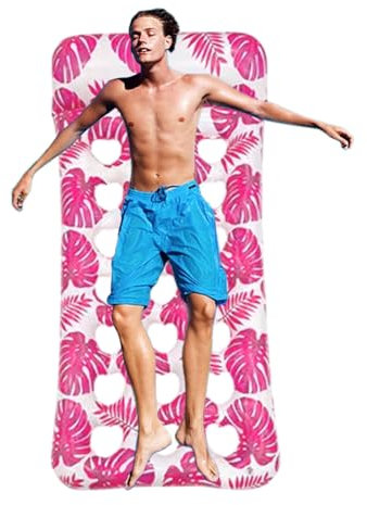 Pruojhw Piscine île de natation avec bain de soleil | Chaise longue gonflable pliable pour homme et femme