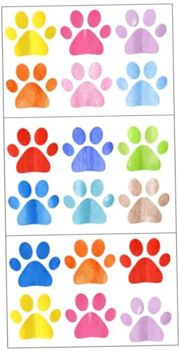 Zerodeko 3 Blätter Bunte Teilige Hunde Pfoten Wandsticker aus Mildem Selbstklebend Langlebig und Verblassungsfest für Schlafzimmer Badezimmer Kinderzimmer und Wohnräume Kreative DIY