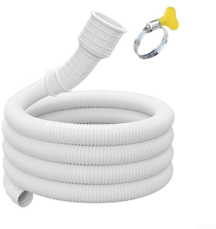 Flexibler Wasserschlauch für Waschmaschine und Klimaanlage, Kunststoffmaterial mit Klemme für kein Auslaufen und verstellbare Länge (1 m)