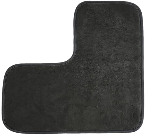 Tappetino doccia angolare multifunzione antiscivolo a forma di L con base in microfibra, adatto per bagno, doccia, cucina, dimensioni interne 50 x 50 cm (nero)
