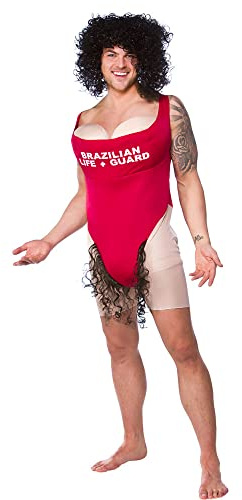 Wicked Costumes Men’s Funny Lifeguard Fancy Dress Costume – Novelty Red Beach Patrol Party Outfit for Stag Nights, Fancy Dress Parties, Festivals & Halloween – One Size