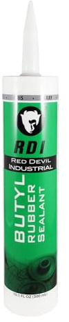 Red Devil 0697GI RD Pro Butyl Rubber Sealant – High-Performance Industrial-Grade Sealant for Outdoor & Below-Grade Applications, Paintable, Excellent Adhesion, 10.1 oz Cartridge, Gray