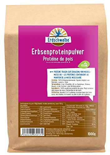 Erdschwalbe Erbsenprotein - Veganes Eiweißpulver - 1 Kg