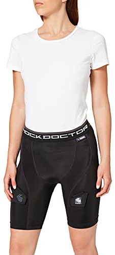 Shock Doctor Damen Tiefschutz Compression Hockey Short with Pelvic Protector Suspensorium, Black, M