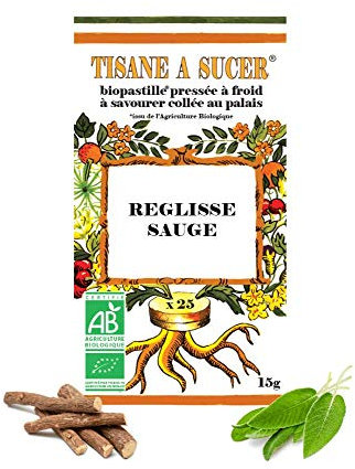Bio Pastilles Tisane à Sucer Réglisse / Sauge Bio