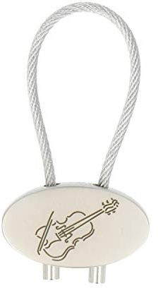 Unbekannt Schlüsselanhänger Geige aus Metall (oval) - Schönes Geschenk für Musiker
