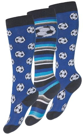Cotton Prime 6 Paar Kinder Kniestrümpfe mit Fußball Motiven, Baumwolle (ÖKO-Tex Standard 100 zertifiziert)