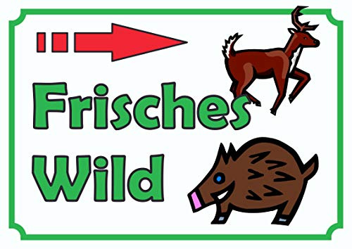 HB-Druck Verkaufsschild Schild Frisches Wild rechts A4 (210x297mm)
