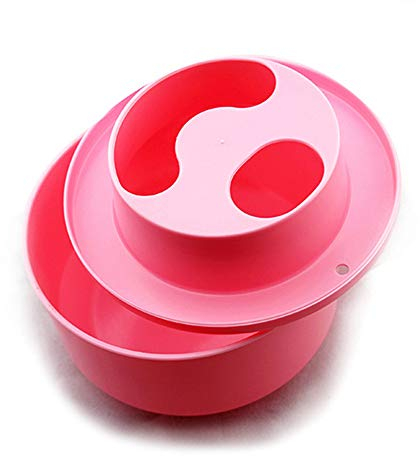 KADS Utensilio para removedor de esmalte cuenco redondo para manicura Remoje bandeja de arte de uñas (ROJO)