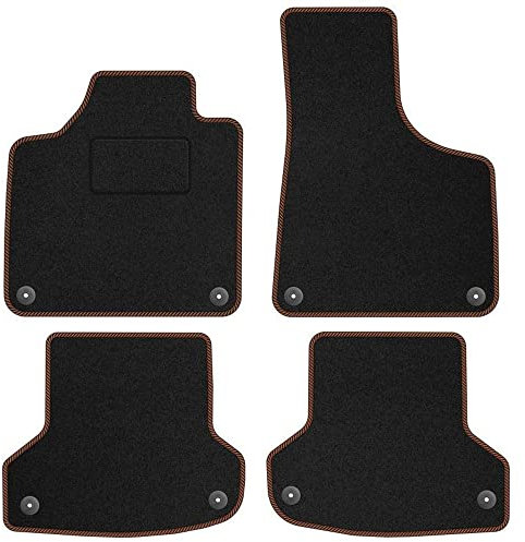 MOTOS Velours Standard Velours-Fußmatten passend für Audi A3 8P 2003-2013 passt auch für S3 8P und RS3 8P - Standard, Gewebt, Braun fußmatten auto - Erleben Sie neuen Fahrkomfort mit einem Velours-aut