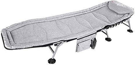 J-Chaises Longues Chaise de pêche Portable avec Matelas, lit Pliant pour Camping |Lit-Fauteuil réglable avec Repose-Dos et Pieds avec 6 Pieds, Fauteuil Lounge zéro gravité pesant jusqu'à 120 kg