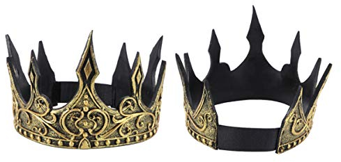 NUOBESTY Halloween Krone Kopfschmuck Pu Schaum 3D Royal Mittelalterliche König Krone Antike Tiara Stirnband für Halloween Party Cosplay Show Requisiten Zufälliges Muster