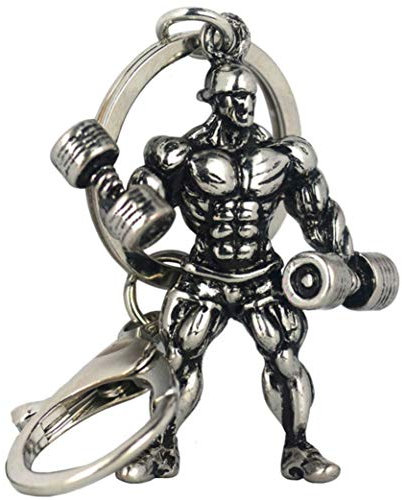Clyine Homme Fort Haltère Porte-Clés Fitness Musculation Porte-Clés pour Clé De Voiture Cadeau