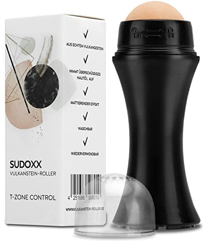 Sudoxx Mattierender Vulkanstein Roller Gesichtsroller gegen Hautglanz ölabsorbierend für ölige Haut/fettige T-Zone
