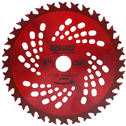 LSHUZIYU, 205mm-32T. Punte in Carburo, Foro Centrale 25.4mm Con Rondella 22.23-20-16mm, Lama per Decespugliatore, Disco per Decespugliatore.