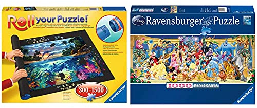 Ravensburger Puzzle 15109 - Disney Gruppenfoto - 1000 Teile Puzzle, Disney Puzzle im Panorama-Format & Roll Your Puzzle - Puzzlematte für Puzzles mit bis zu 1000 Teilen, Puzzleunterlage zum Rollen
