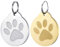 CAMAL Chapa Perro Grabada, 2 Piezas Placas para Perros Grabadas Acero Inoxidable, Placa de Identificación Personalizada para Perros y Gatos, Accesorios para Collares (Oro y Acero)