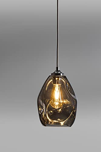 Lupia Licht Drop Pendelleuchte Hängeleuchte, Baldachin: Metall, Glasschirm: Grau, Originalverpackte Neuware