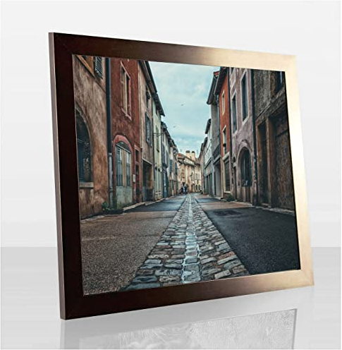 Orion Deluxe Bilderrahmen Posterrahmen 98x75 cm Puzzlerahmen Bronze Dekor Kunstglas Klar Hintergrund Weiss