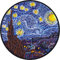 VAN GOGH Aufnäher Sternennacht Bild mit Stickerei zum annähen - Vincent van Gogh Kunstwerk gestickt STARRY NIGHT Patch Applikation Impressionismus Realismus Kunst Aufkleber - 80x80mm