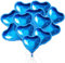 Herzballons Folienballons, 18 Zoll Herz Helium Luftballons, Herz Folienballon, Hochzeit Folienluftballon, Herzluftballons für Party, Geburtstag, Valentinstag, Hochzeit, 25 Stück, Blau