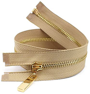 1 pz 3# Cerniera In Metallo 40-70cm Open End Denti D'oro Cerniera Lunga per Borse Da Cucire Piumino Abbigliamento Accessori, 50cm