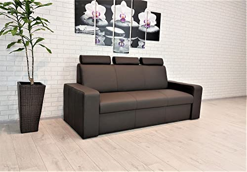 Quattro Meble Echtleder 3 Sitzer Sofa Antalya I Extra Breite 200 cm mit höherer Rückenlehne Ledersofa Echt Leder Couch große Farbauswahl !!!