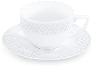 Wilmax | Cappuccinotassen Set | Tassen mit Untertassen 6 Stück | Kaffeeservice & Teeservice | Kaffeetassen | Für Kaffee | Für Tee | Für Desserts | Geschenkset | Weiß | 170 ml