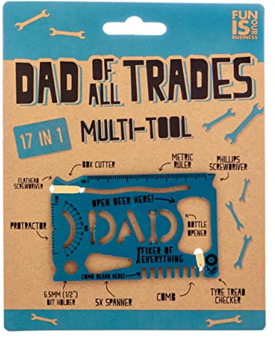 Boxer Gifts Dad of All Trades Multi-Tool | Multi Functional Card-Sized Tool | Great Gift for Dad