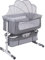 Drumm 3-in-1 Cododo Babybett, Nachtbett, mit Matratze und Moskitonetz, Cododo mobiles Babyzimmer, höhenverstellbar (Grau weiß 92 * 58 * 70-90cm)