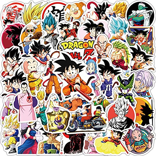 Yangsiw Dragon Ball Z Aufkleber - 50 Stück, Multicolor, Anime, Vinyl, Wasserdicht, Für Laptop, Koffer, Skateboard & mehr