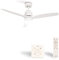 CREATE / WINDSTYLANCE DC/Ventilador de techo con luz blanco con controlador pared y mando / 40W, Silencioso, Ø132 cm, 6 velocidades, temporizador, verano-invierno, doble altura, motor DC